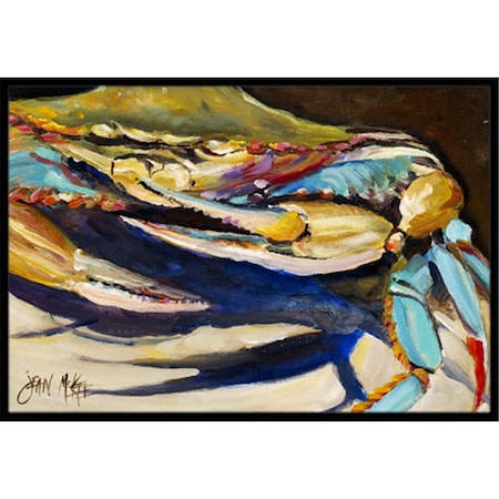 Carolines Treasures Crab To Crab Blue Crab Indoor & Outdoor Mat, 18 x 27 in. CA75643